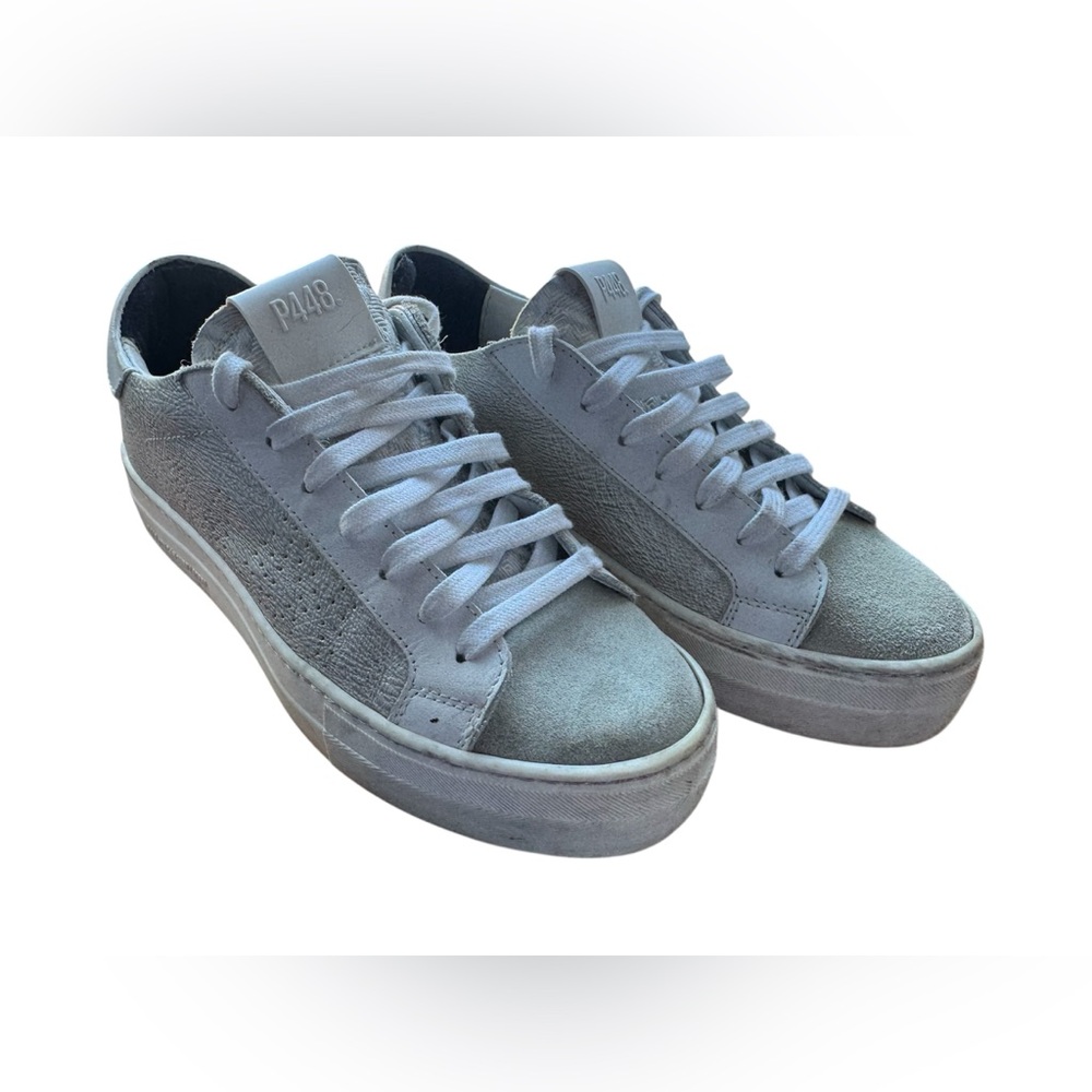P448 Women's Light Gray Suede Sneakers